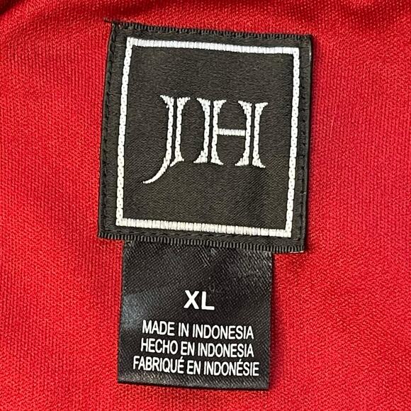 JH Jessica Howard Plaid Cowl Neck Fleece Knit Dress XL Academia Style Red Gray - Picture 4 of 6